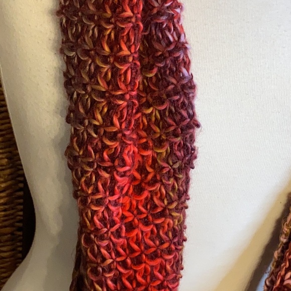infinity scarf reds and burnt orange - Picture 3 of 6